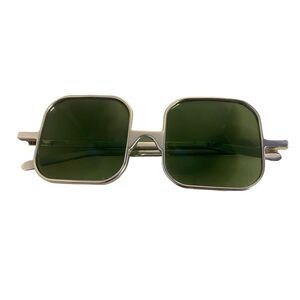 8048 Y2K Vintage Large Square Sunglasses Green Lenses